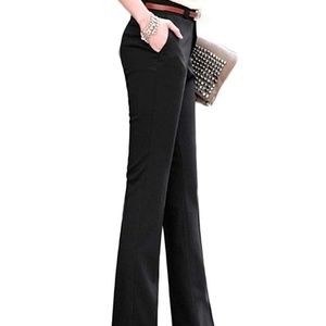 NWT XiaMi Women's Black Office Flared Pants